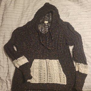 POL crochet hooded sweater